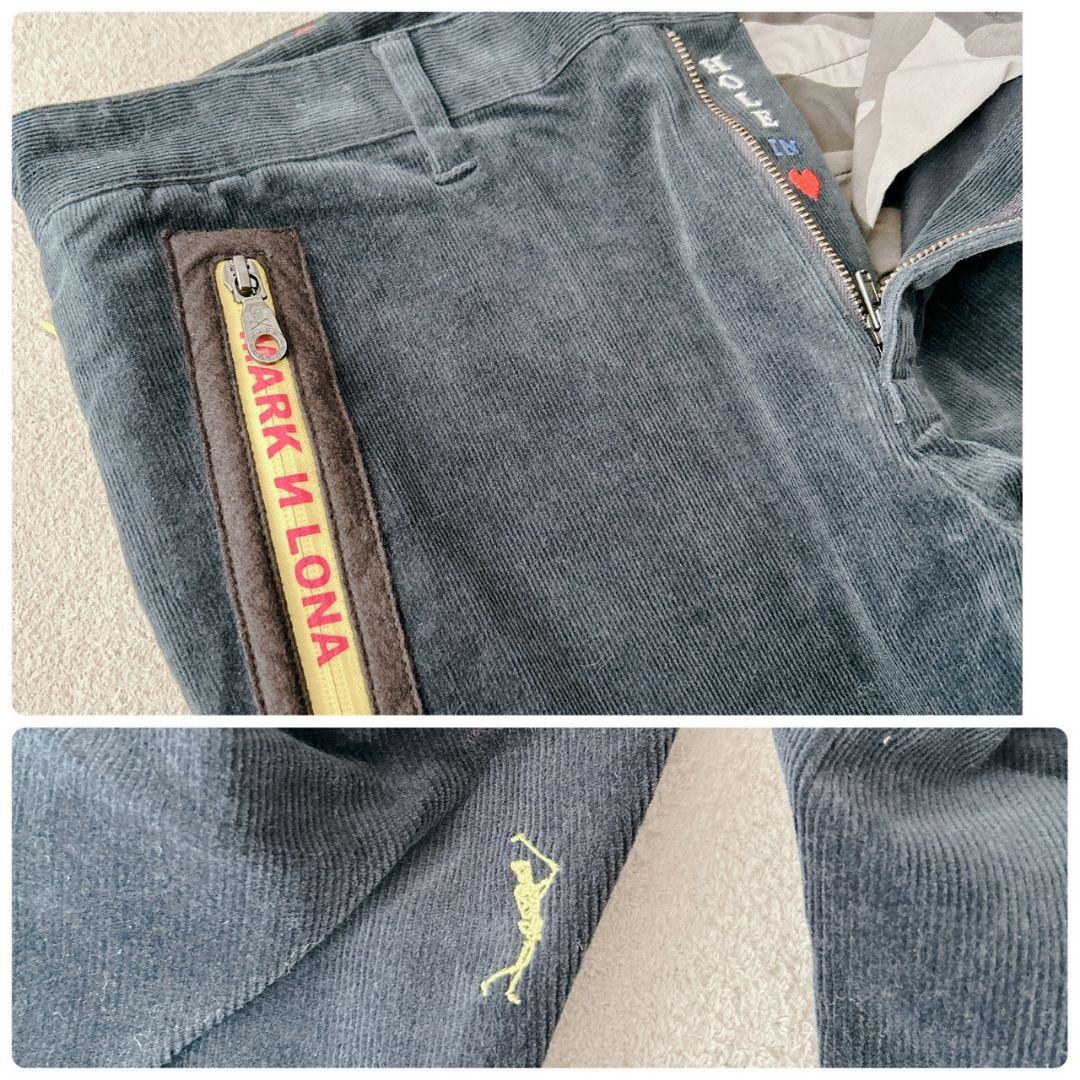 新品タグ付✨マークアンドロナ　コットンコーデュロイパンツ　　ゴルフ　ネイビー　L