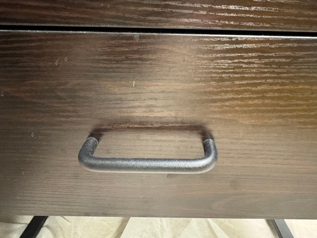 シェルフ付きワードローブ　棚・引き出し付き　ダークブラウン