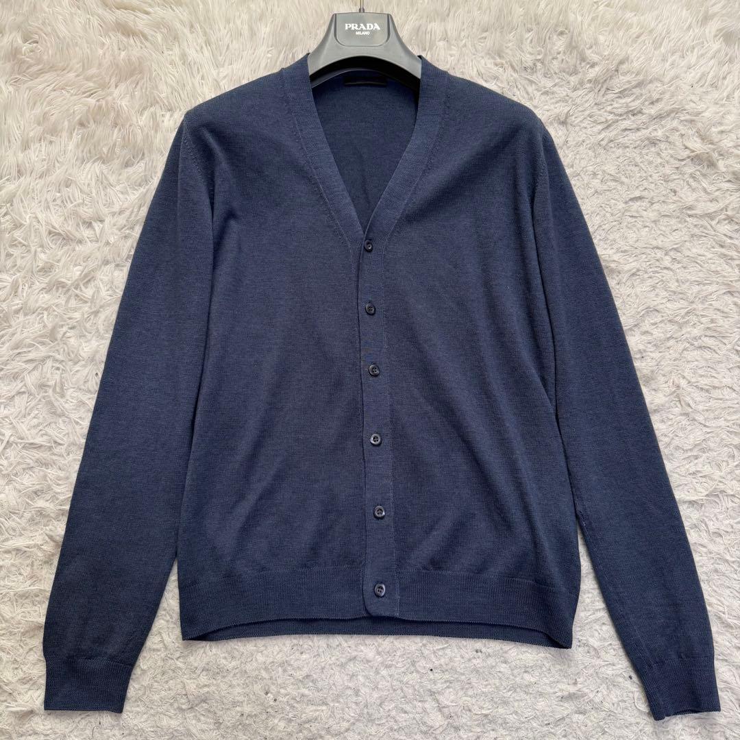 極美品Lサイズ相当　PRADA ニットカーディガン　セーター　ローゲージ　48