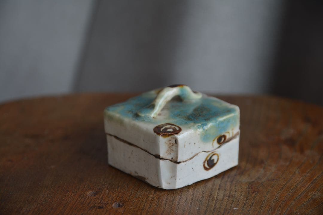 江戸期 織部 香合 表千家 十代 吸好斎宗匠 花押