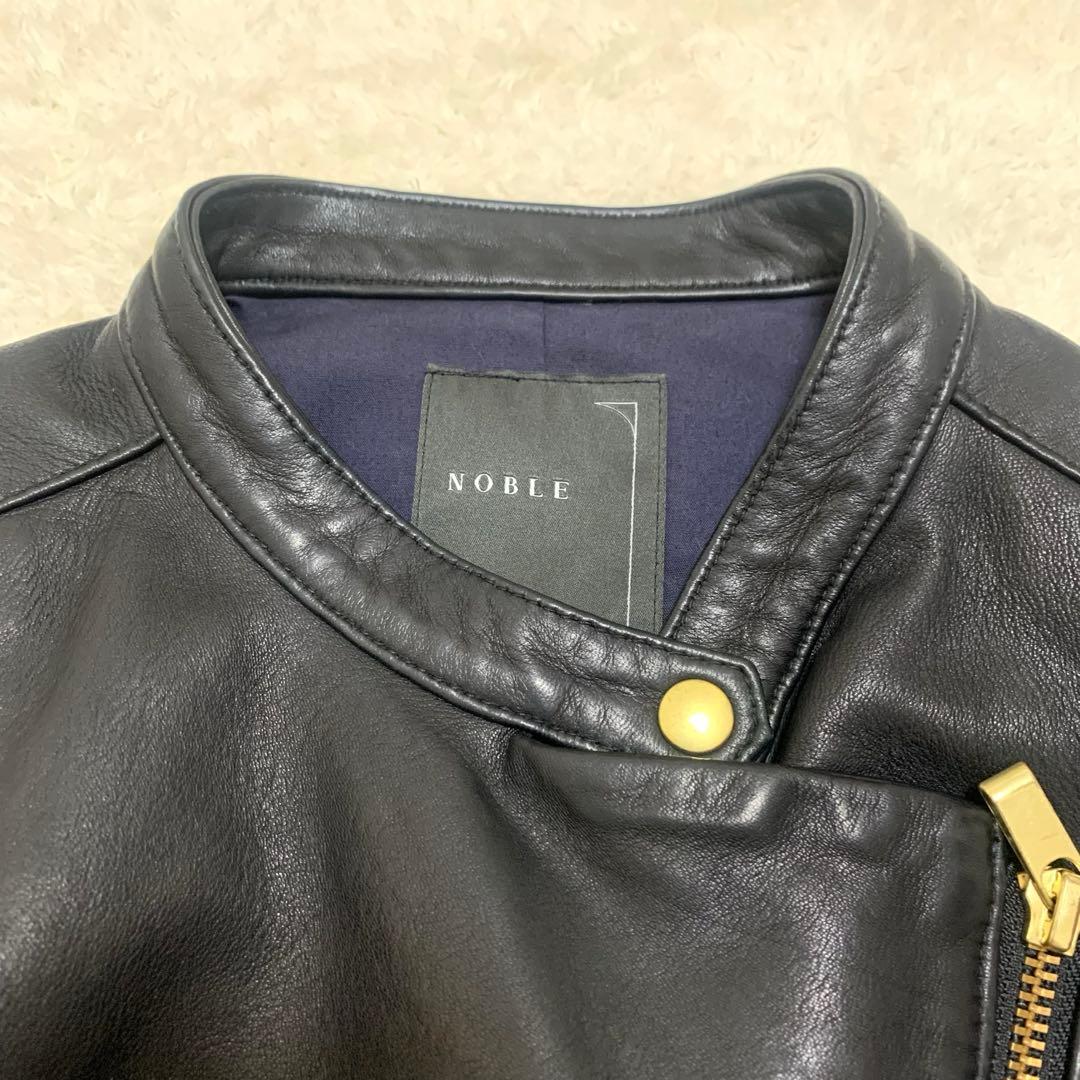 もも様NOBLE ノーブル ライダースジャケット ラムレザー 本革 ゴールド金具