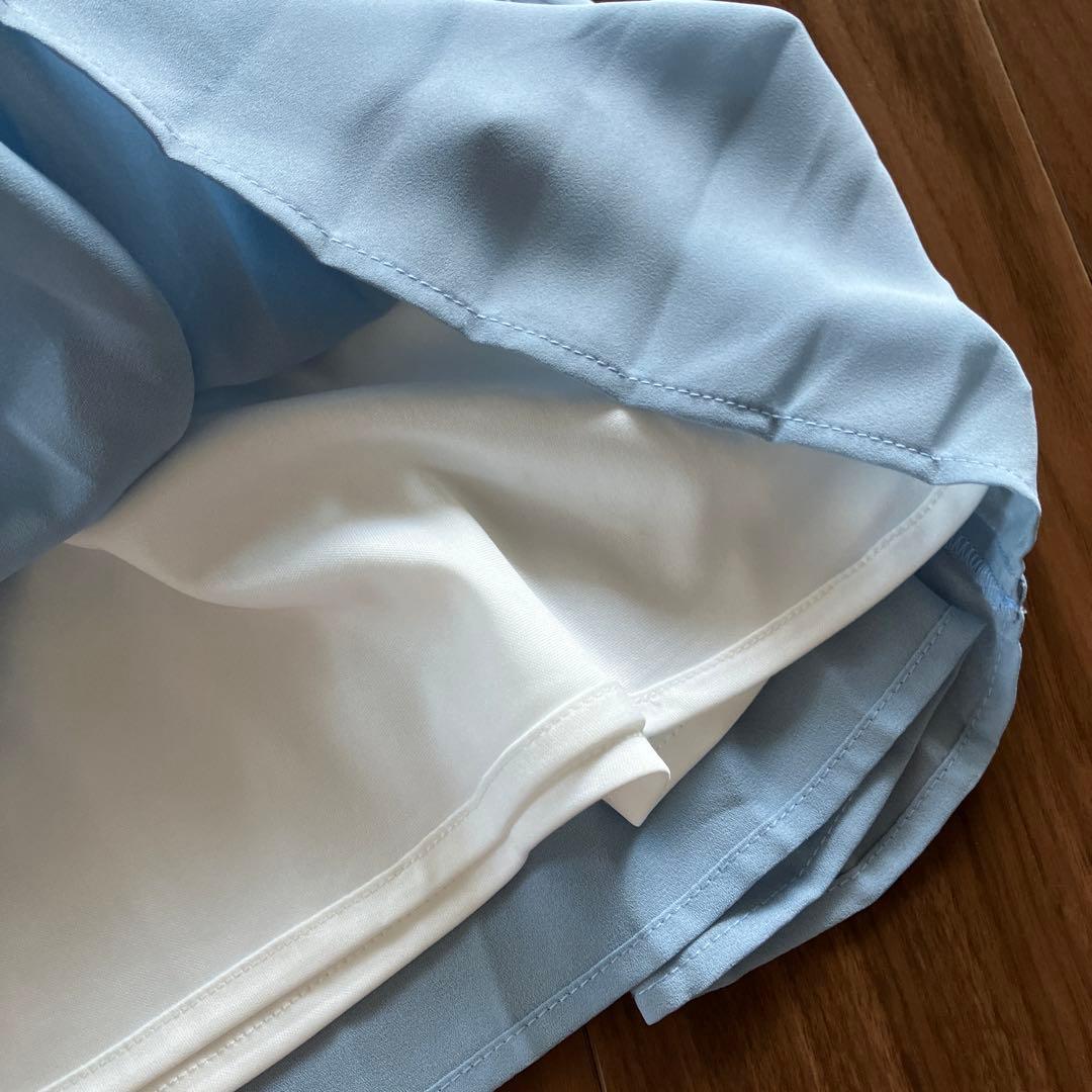 2度着たのみ！⭐︎pom ponette ジュニア⭐︎水色ワンピース Lサイズ