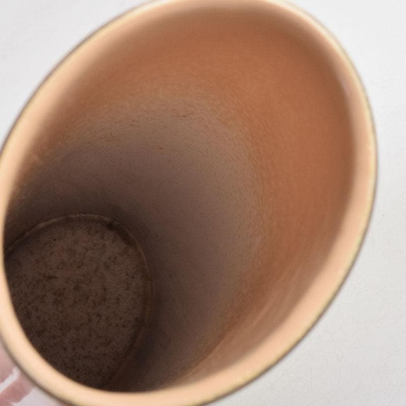 七宝焼　桃釉　花文　花瓶　箱付　V　9150