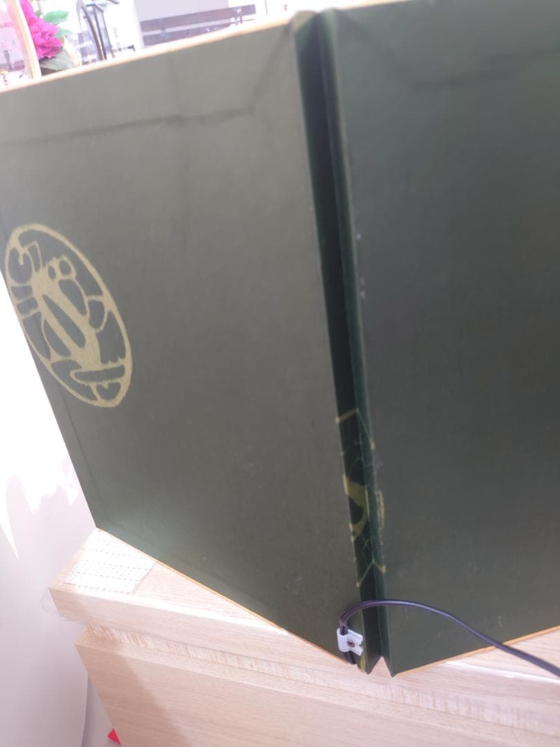 ●収納式おひなさま●　つむぎ風衣装飾り　金屏風　フルセット