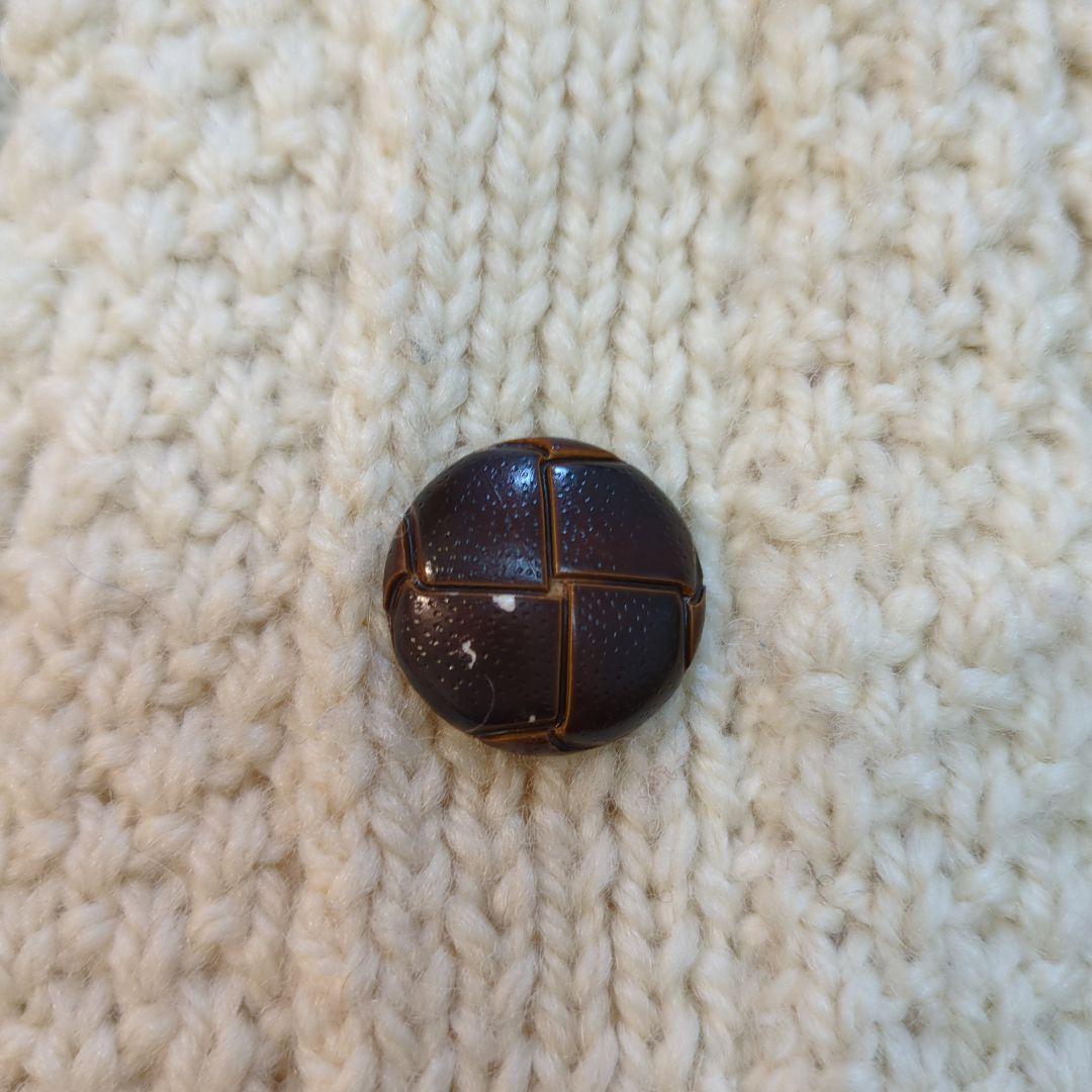 【希少茶タグ】インバーアラン カーディガン くるみボタン アイボリー ベージュ