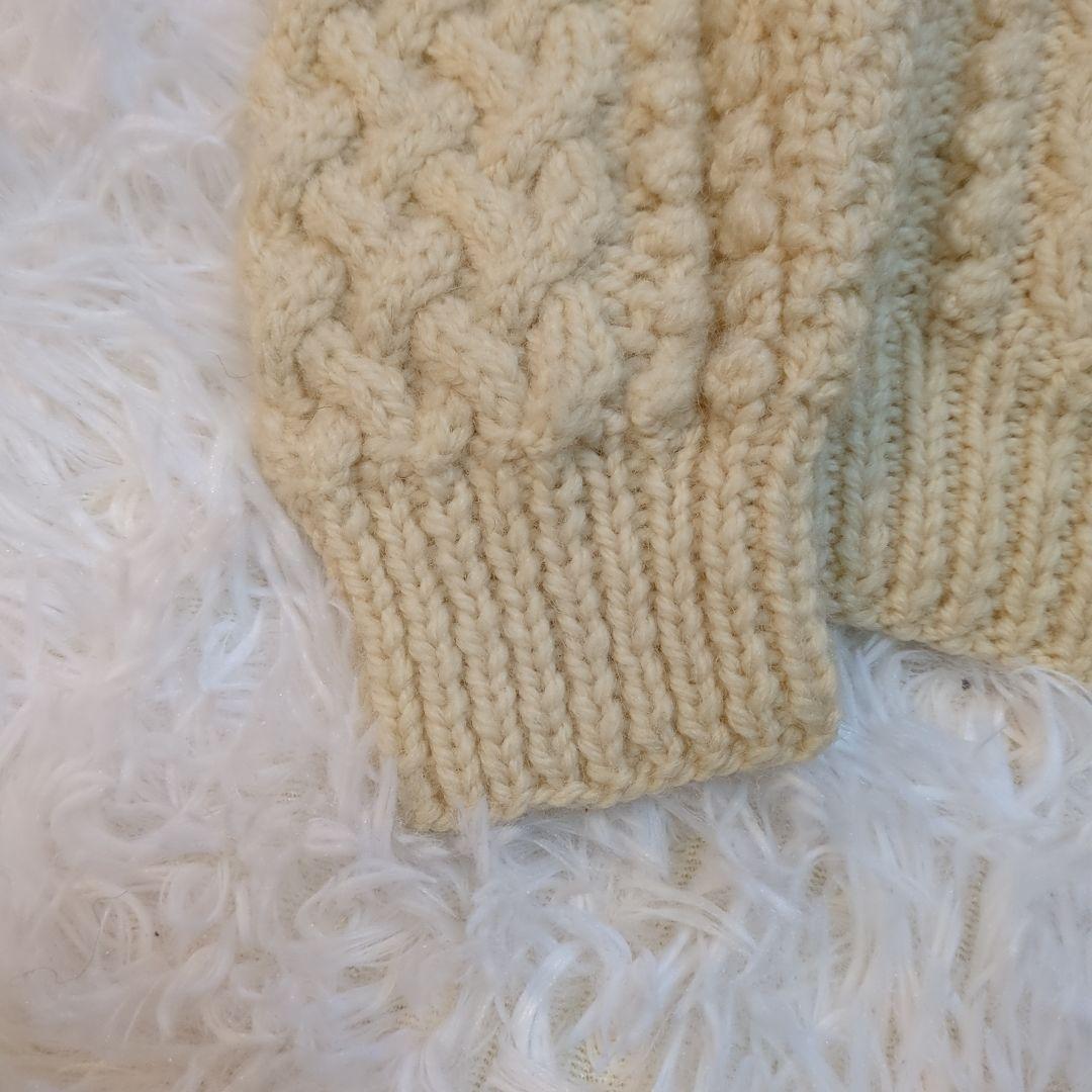 【希少茶タグ】インバーアラン カーディガン くるみボタン アイボリー ベージュ