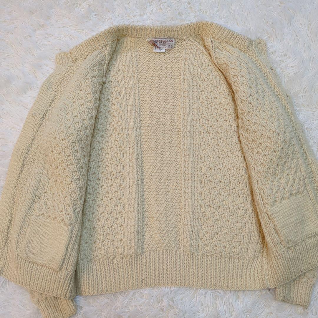 【希少茶タグ】インバーアラン カーディガン くるみボタン アイボリー ベージュ