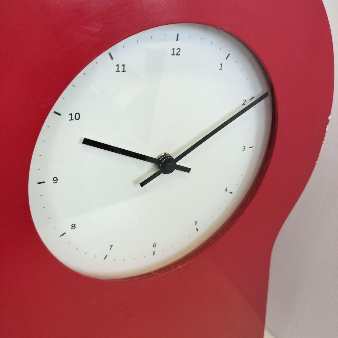 北欧IKEA PS 1995 鍵穴型 掛時計 置時計 収納有赤レッド