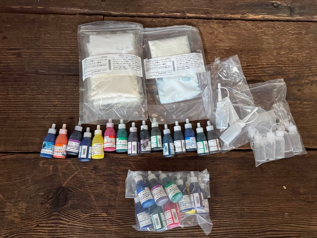 京都老舗マーブル染めインクセット　シルクスカーフ付き