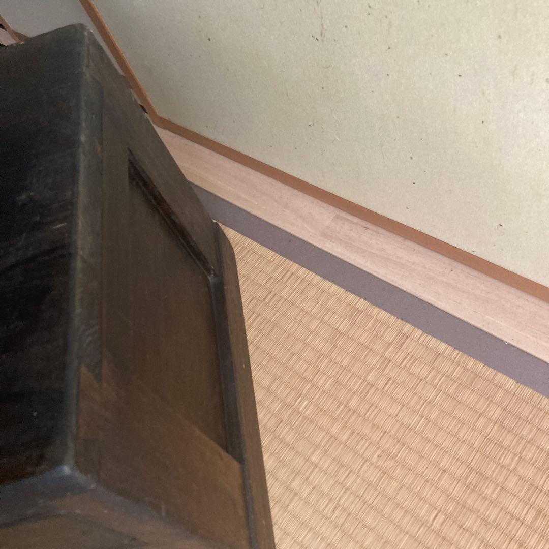 木製文机 ダークブラウン 2引き出し