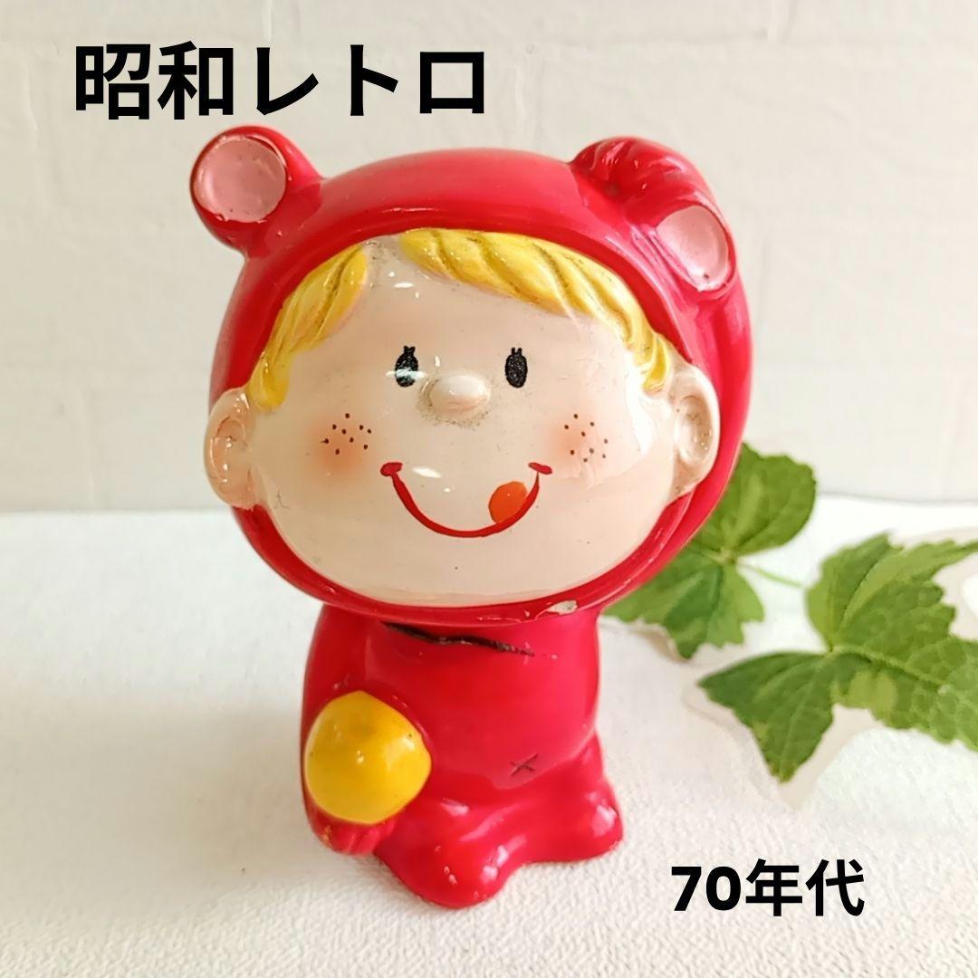 S81:70年代サンリオ 陶器 貯金箱女の子 昭和レトロ SANRIO 水森亜土