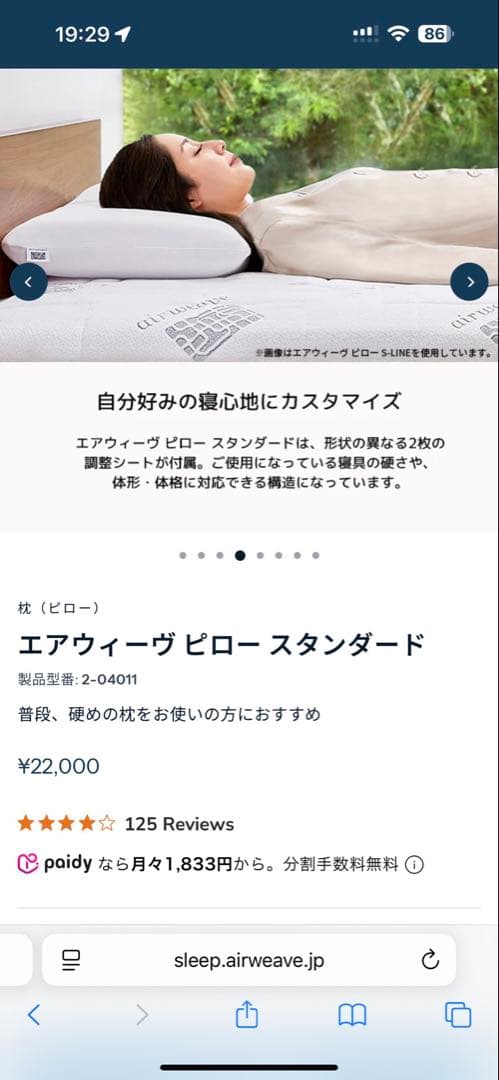 airweave pillow 2個セット