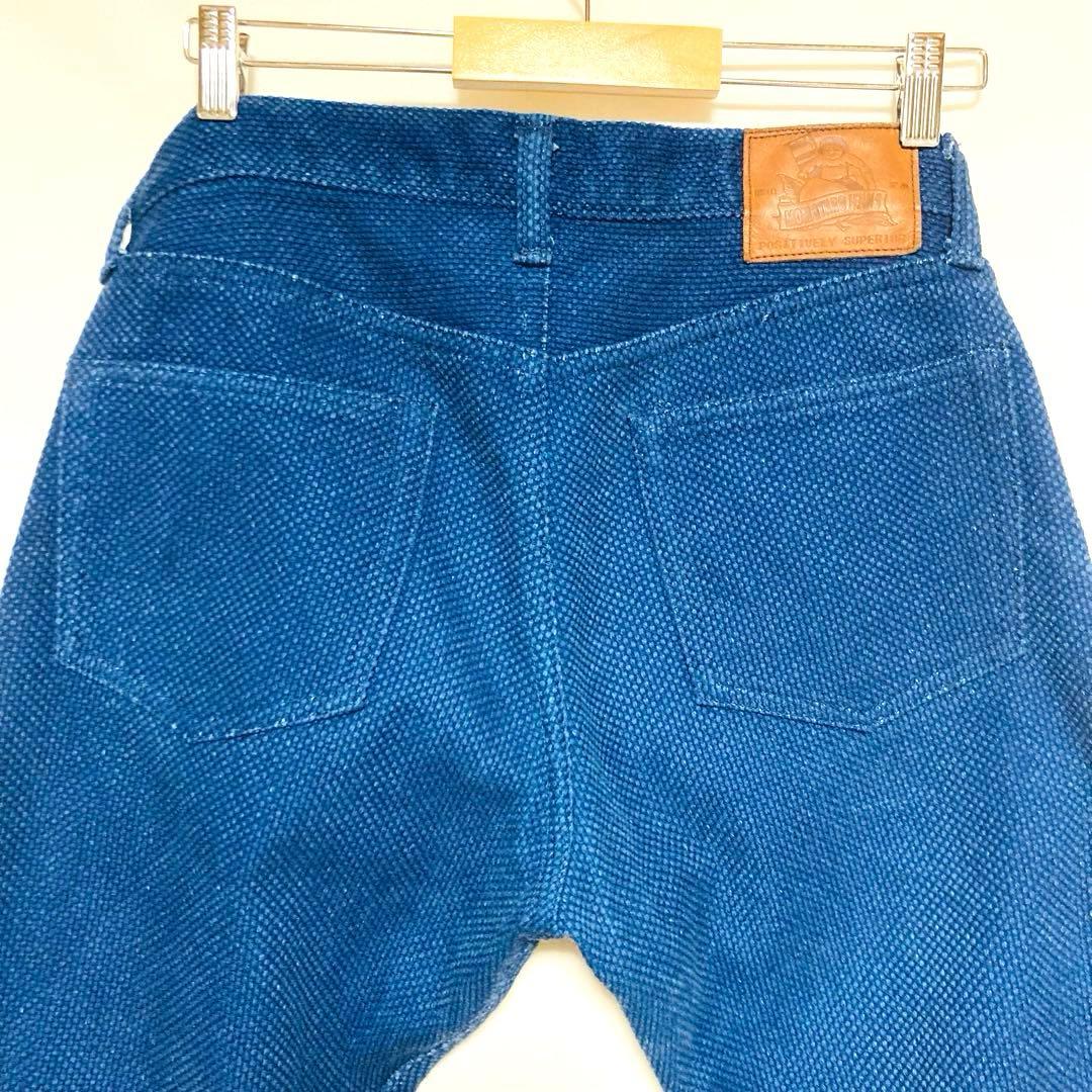 桃太郎ジーンズ W32 刺し子ナローテーラードパンツ M〜L相当 日本製