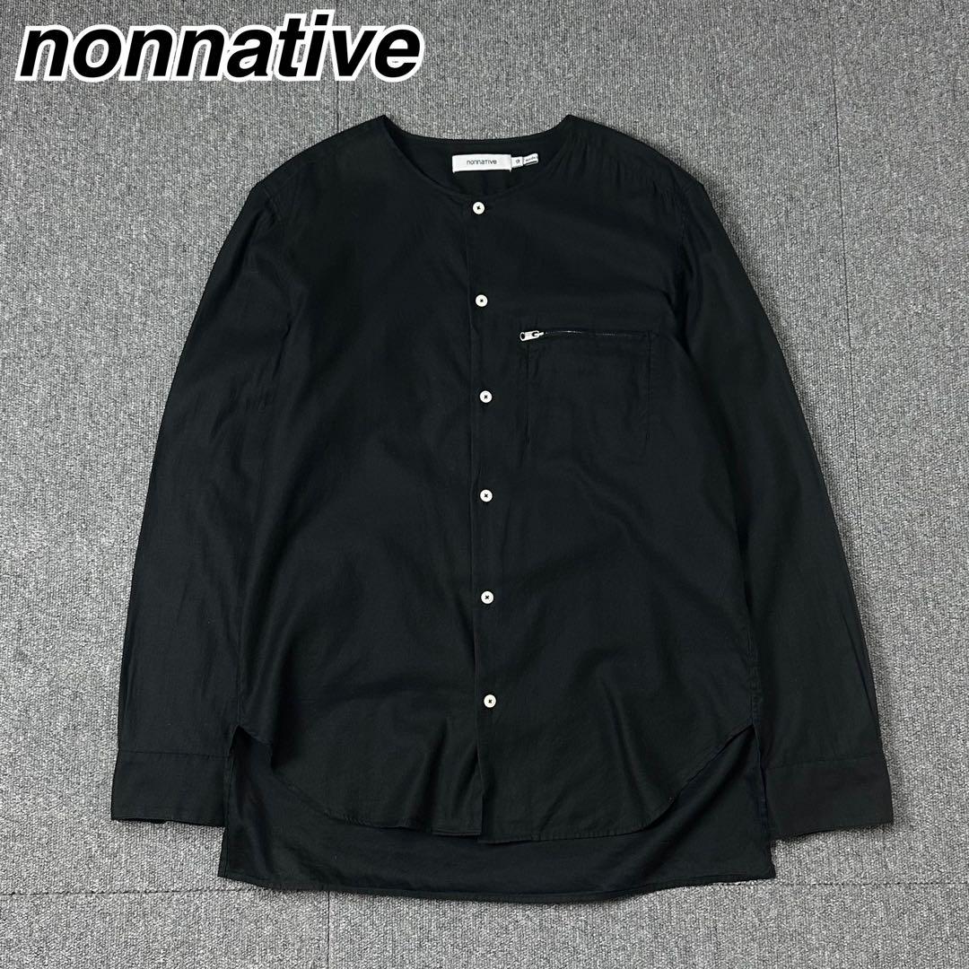 nonnative ノーカラーシャツ ブラック 黒 ノンネイティブ