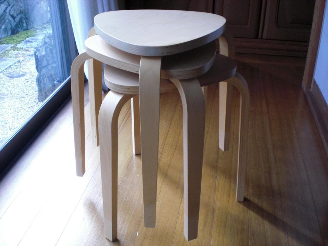 □□ ikea kyrre シルレ スツール 椅子 棚 3脚セット □□