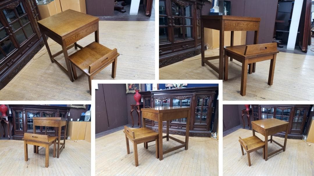 K9　リメイク品　葉山家具 引き出し付き机＆椅子