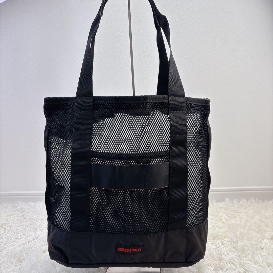 未使用級✨ブリーフィング メッシュトート 黒 ナイロン 大容量 肩掛け通勤