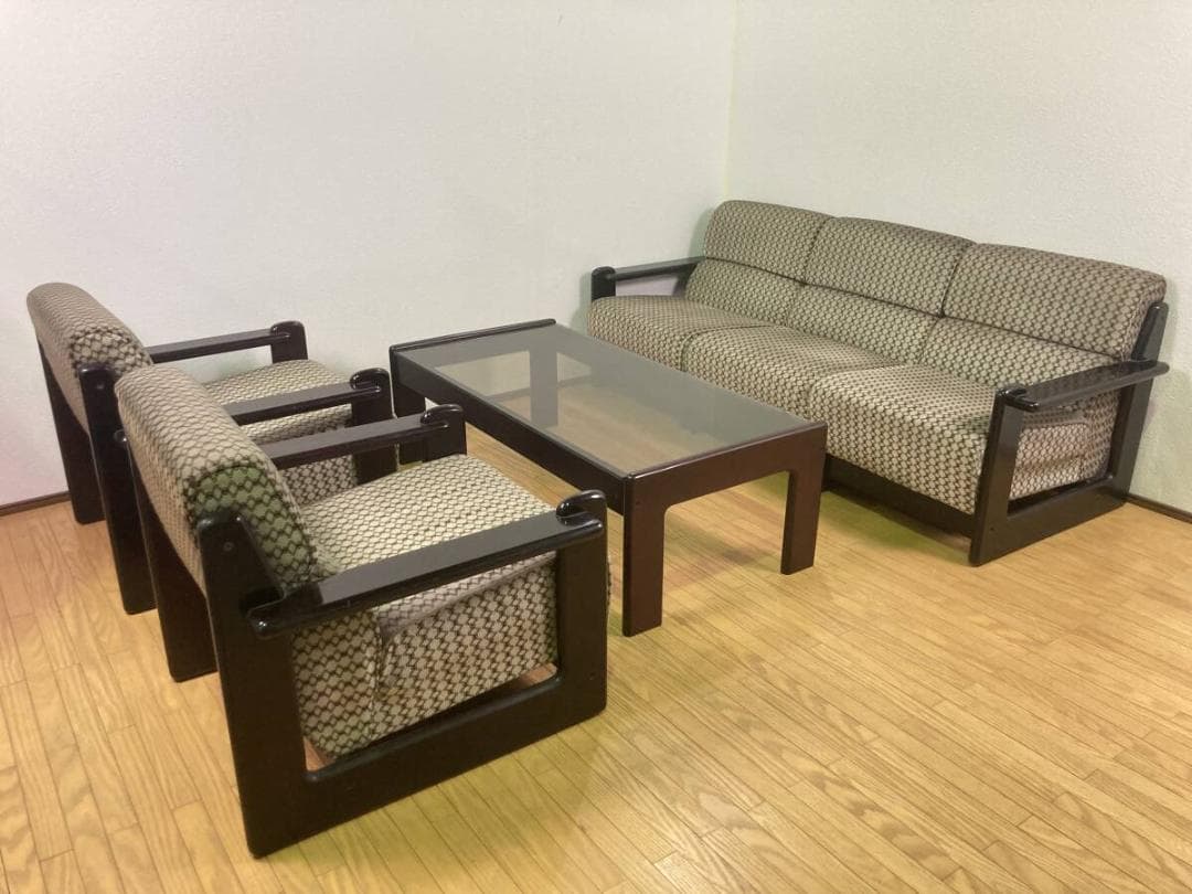 高級 応接セット 大型 3人掛けソファ1人掛け 4点セット オフィス 会議 イス