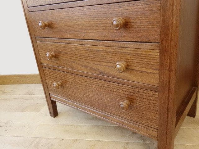 勇峰工芸（新）　雅　花柄チェスト　ナラ材家具　北海道手作り家具