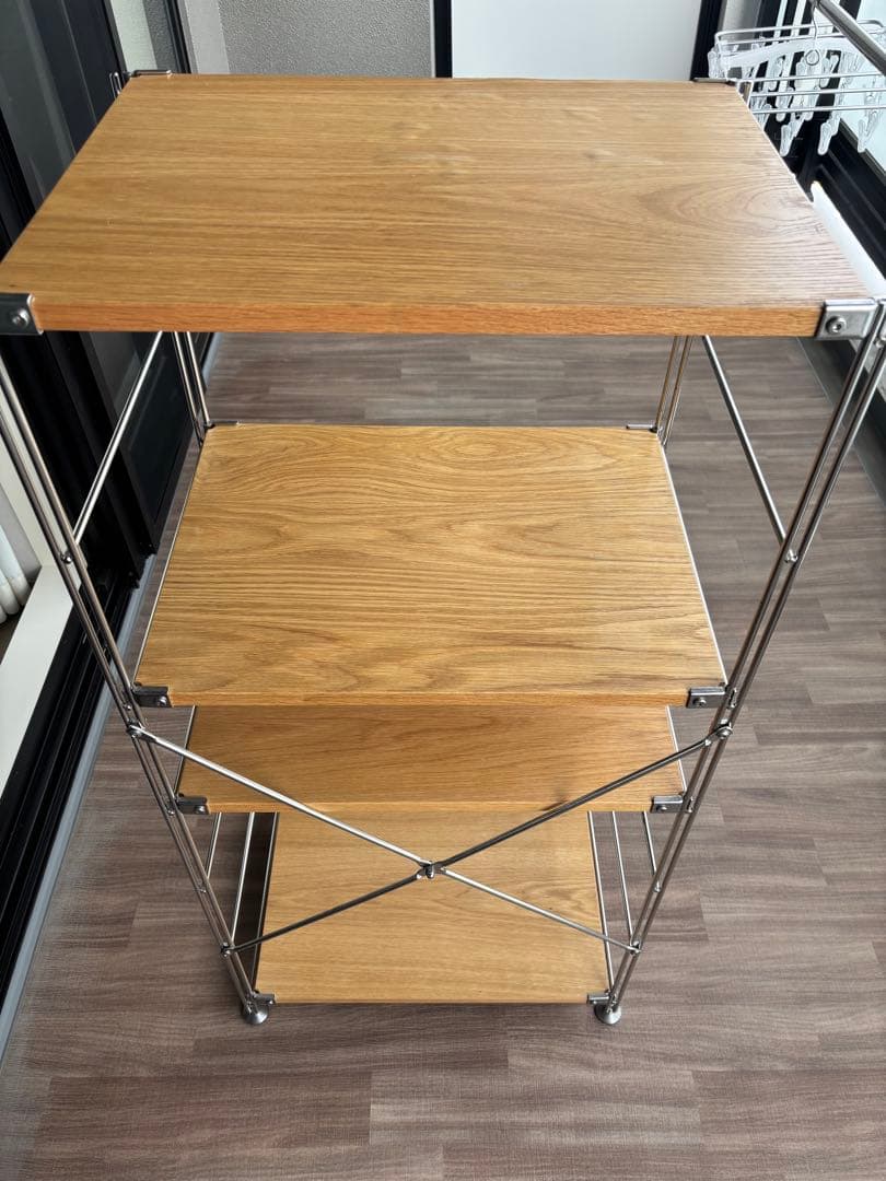 ステンレスユニットシェルフ オーク材棚セット 中 MUJI 無印良品