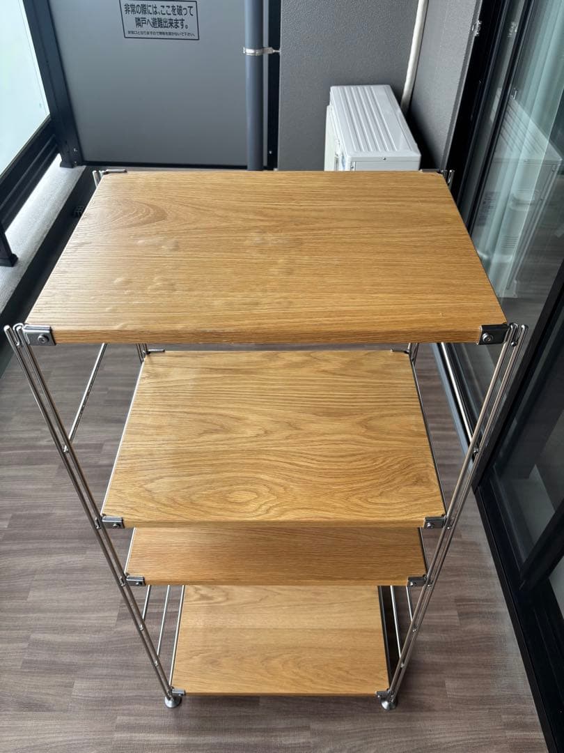 ステンレスユニットシェルフ オーク材棚セット 中 MUJI 無印良品