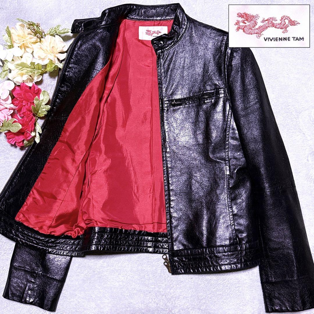 【極美品】ヴィヴィアンタム ライダース シングル ドラゴン ジップ 黒 赤