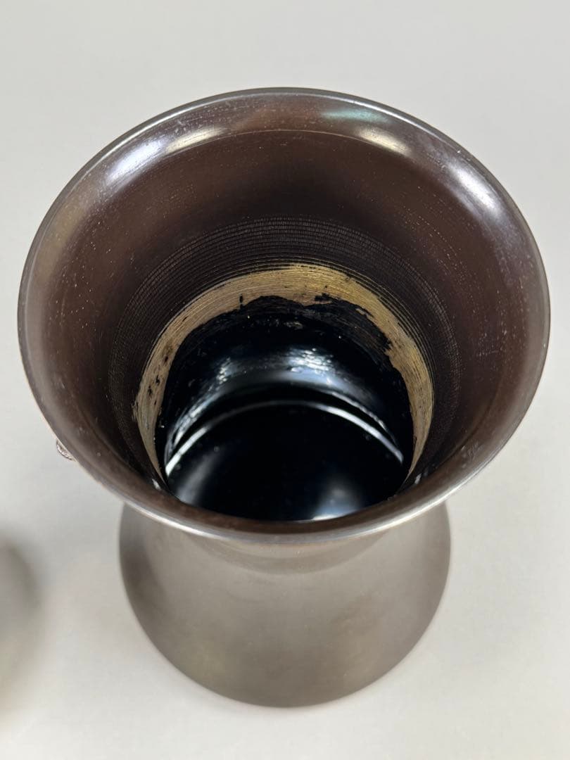 いけばな　池坊　鋳銅師 剛章　象耳 唐銅 花器 立花 花生 銅製　花瓶　共箱