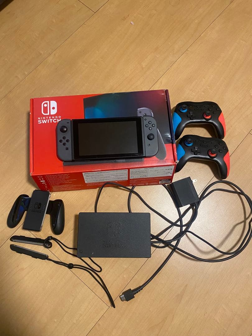 Switch本体（バッテリー強化版）　グレー　付属品完備　持ち運びケース