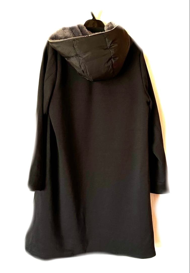 s*a様 MEDOCフード付きロングダウンジャケット チャコールグレー