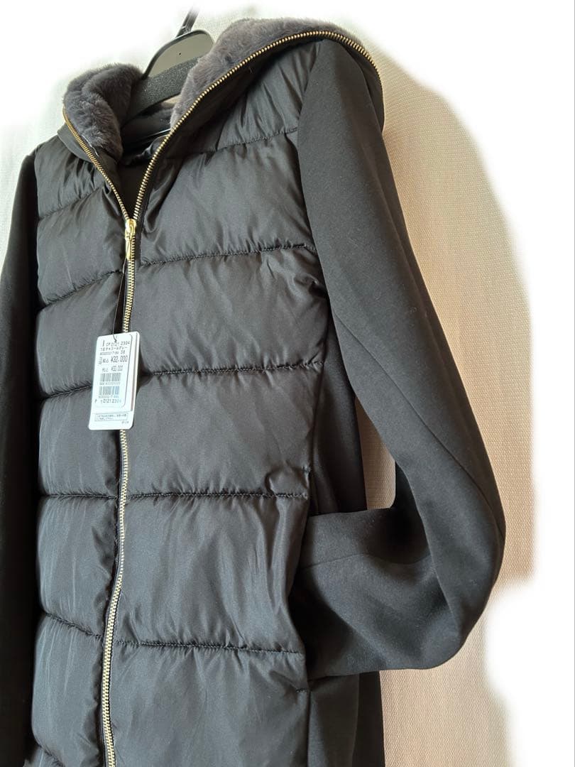 s*a様 MEDOCフード付きロングダウンジャケット チャコールグレー
