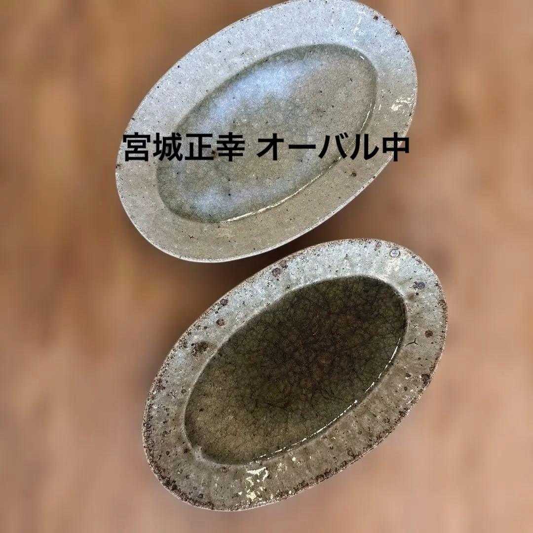 宮城陶器 オーバル中 2枚セット 色違い