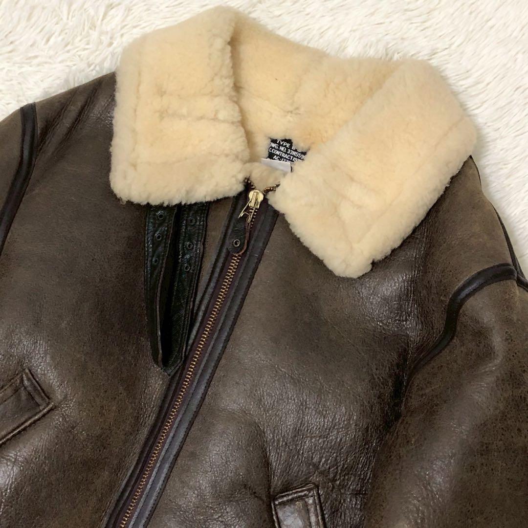 美品◎XXL/42サイズ◎AVIREX B-3 ムートンジャケット 米国製