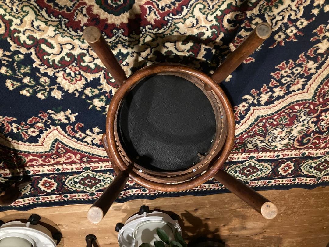 昭和レトロ　秋田木工　小型ダイニングチェア　昭和30年頃　旧ロコプレート　2脚