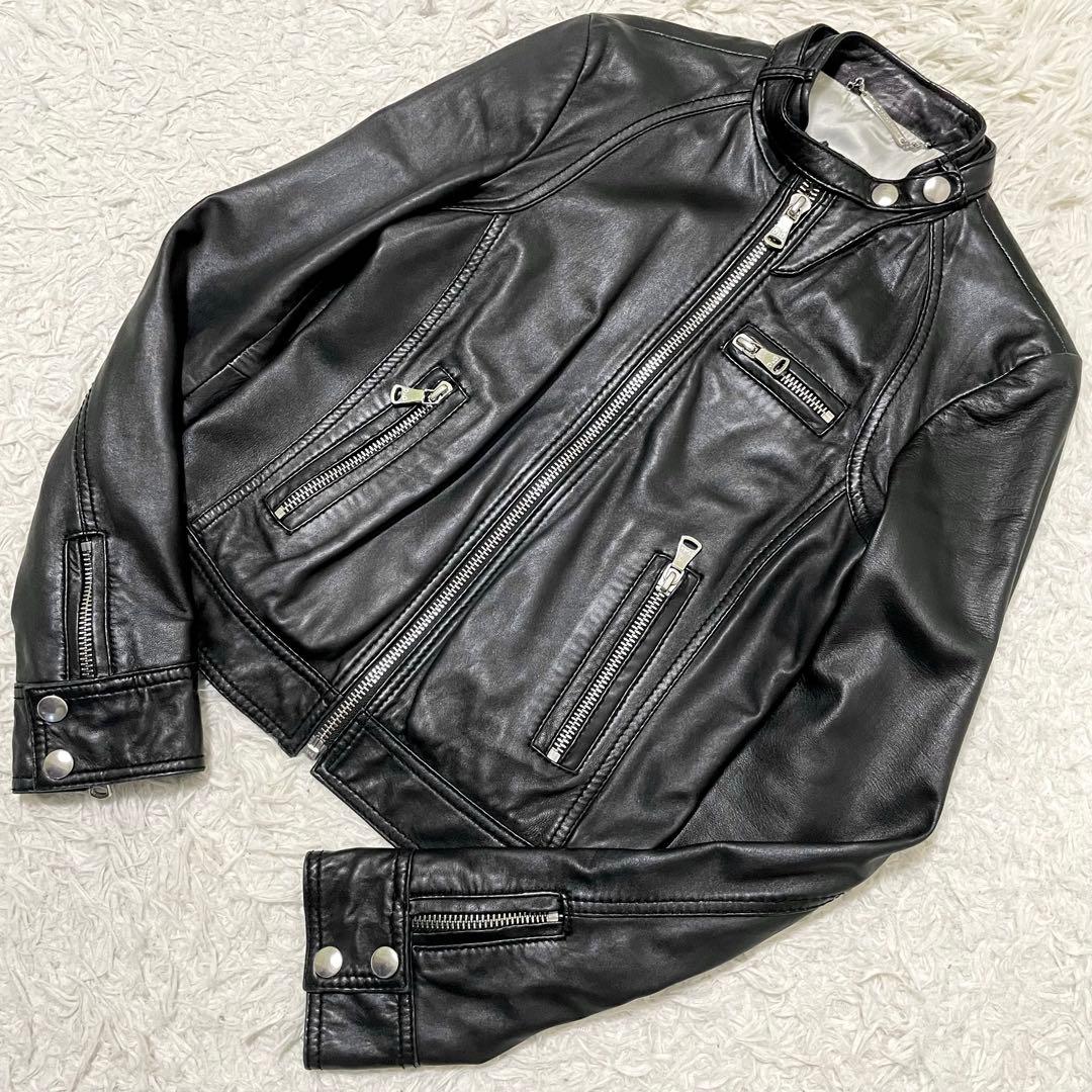極美品 ドルチェ&ガッバーナ ラムレザージャケット マルチジップ 40/L相当