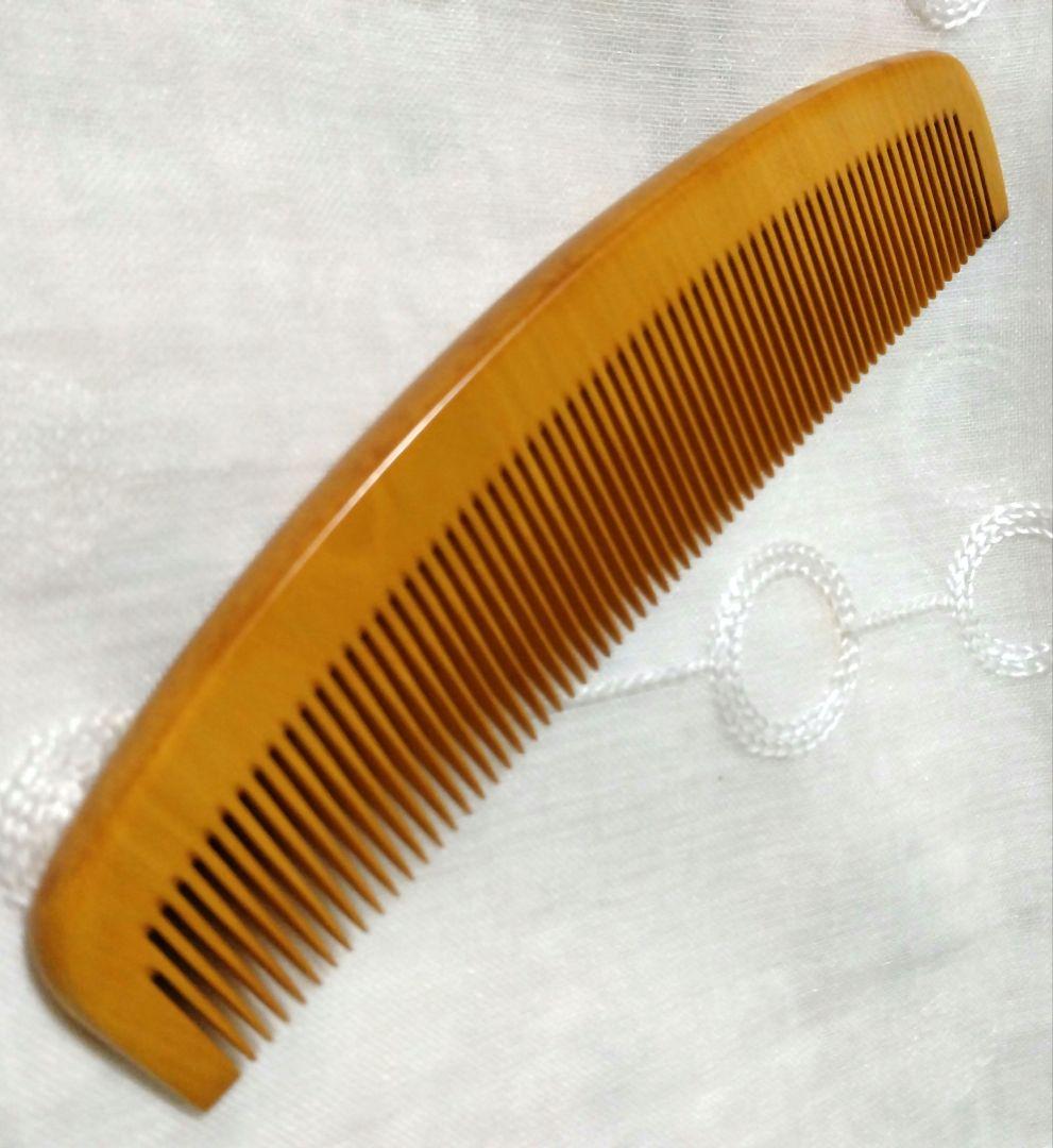 【未使用】本つげ櫛　お六ぐし　16.5cm