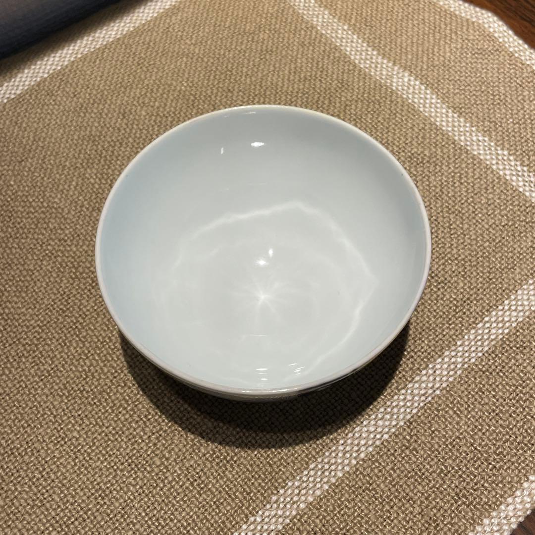 【レア】オールド深川 蓋付　手書き　富士印 松竹梅 払子結び紋 瑠璃 明治大正期