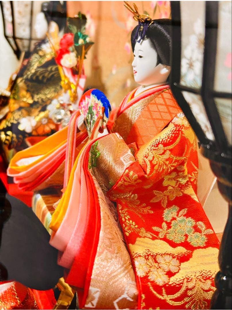 【久月　美品　縁起の良い高級雛人形】親王官女五人飾り　桃の節句に