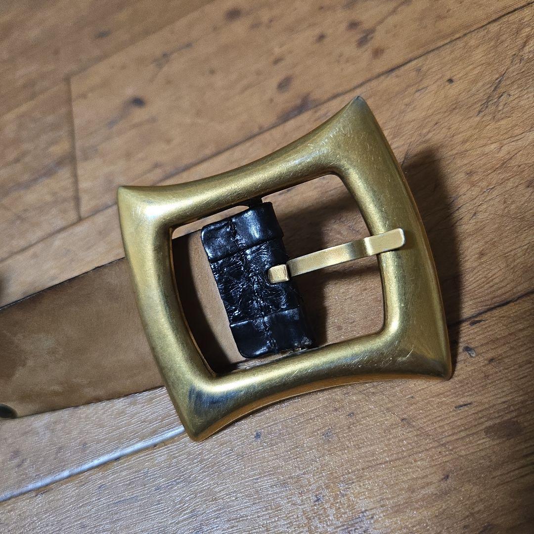 【希少】DOLCE&GABBANA スタッズ パイソン レザーベルト イタリア製