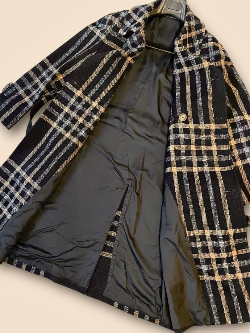 タリアトーレ⭐️ダブルベルデッドコート⭐️44 RIPA新ロゴ ブラック×マスタード