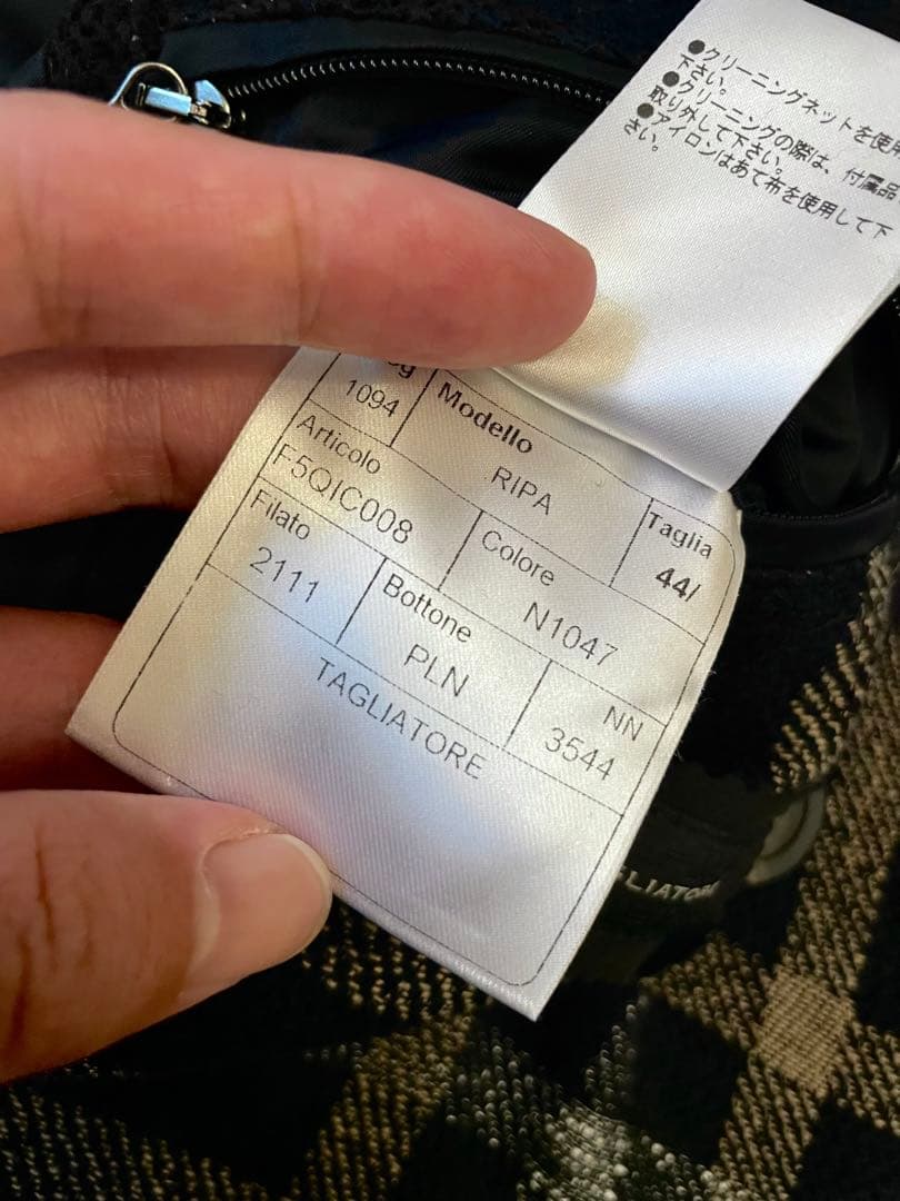 タリアトーレ⭐️ダブルベルデッドコート⭐️44 RIPA新ロゴ ブラック×マスタード