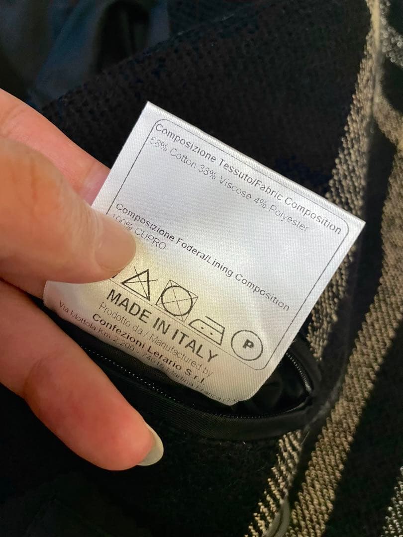 タリアトーレ⭐️ダブルベルデッドコート⭐️44 RIPA新ロゴ ブラック×マスタード