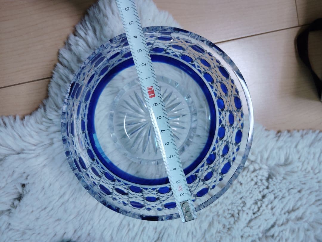 薩摩切子青色ガラスボウル