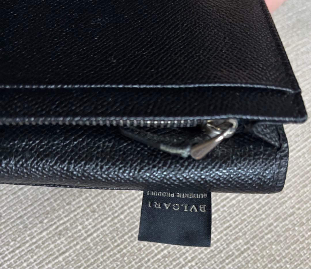 美品　ブルガリ 長財布　レザー　黒　30398 ビーゼロワン　BB Man