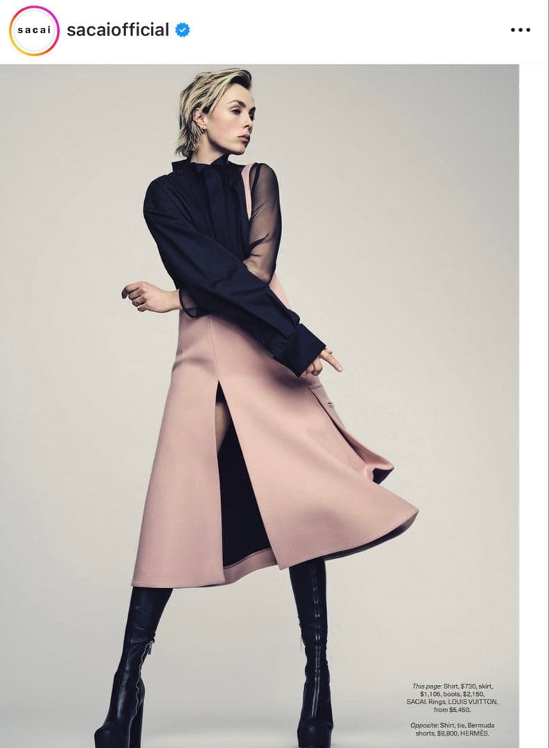 新品未使用Sacai 23AW Wool Melton Skirt 黒 サイズ1