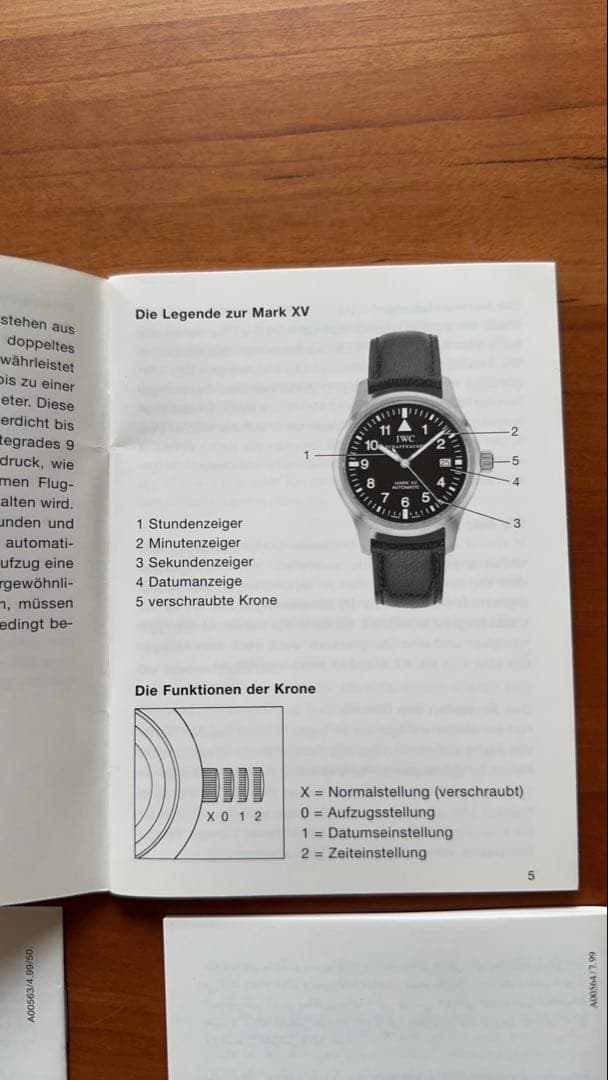 IWC マーク15 付属品　ギャランティー　説明書等 未装着品