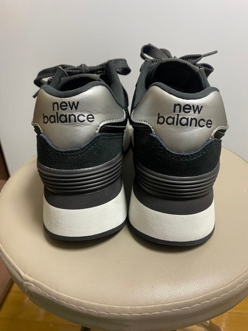人気カラー‼️美品New Balance 574 ブラック 厚底スニーカー
