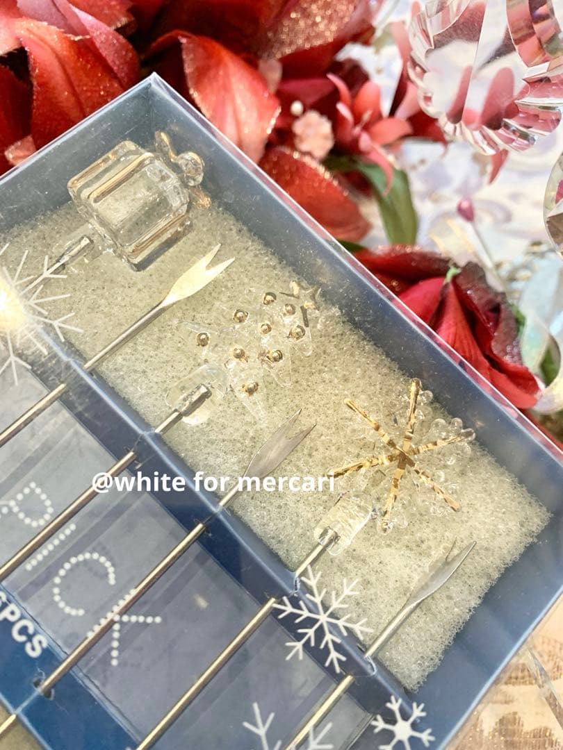 クリスマス フルーツフォークプレゼント♡ガラス煌めく冬のモチーフ