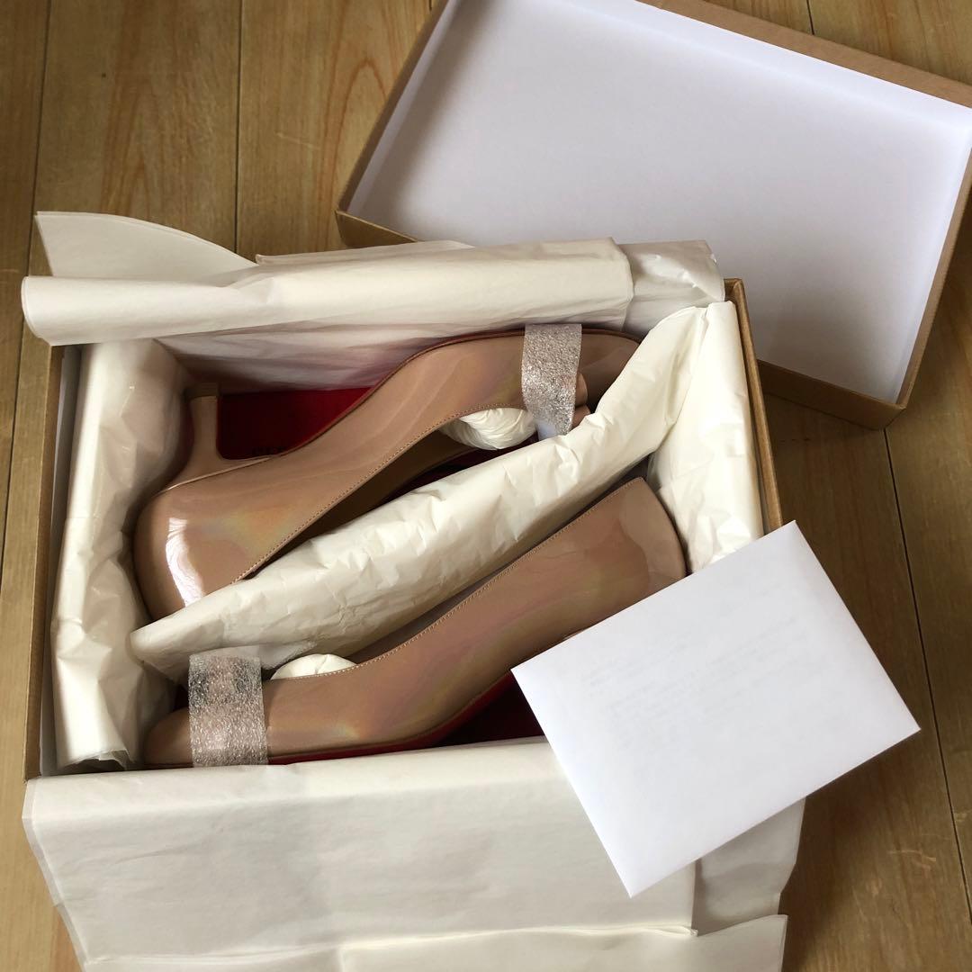 【限定】【美品】クリスチャンルブタン　ローヒール リボン マルシアノド35