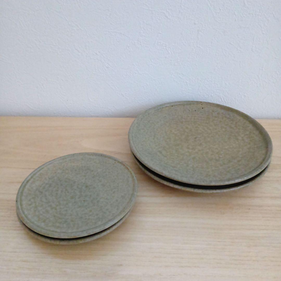 叶谷真一郎 氏　陶器　皿　約19.3／13.5　4枚