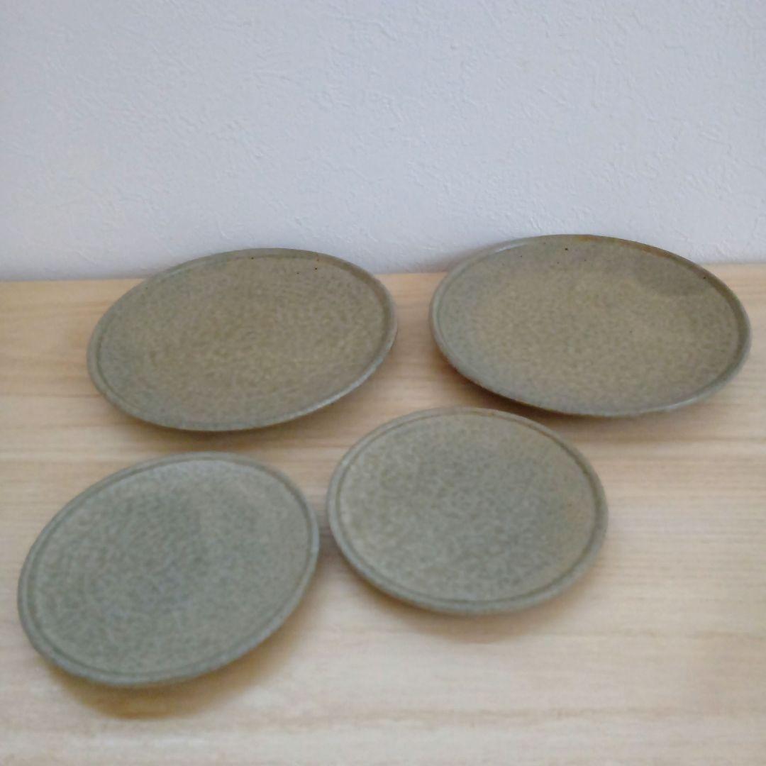 叶谷真一郎 氏　陶器　皿　約19.3／13.5　4枚